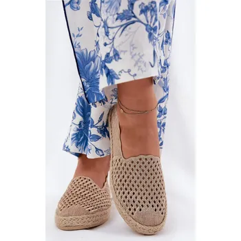 Dámské mokasíny Dámské Espadrilky S Pletením Vinceza 13625 Barva: Béžová, Velikost: 37