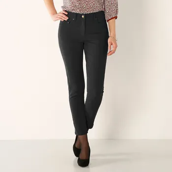 Dámské kalhoty Úzké jednobarevné 7/8 kalhoty černá 46