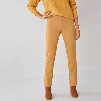 Dámské kalhoty Tvarující kalhoty s pružným pasem a efektem plochého břicha medová 52