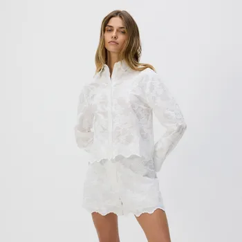 Reserved - Bavlněné kraťasy s&nbsp;výšivkou - krémová - 276BV-01X - 276BV-01X-XL