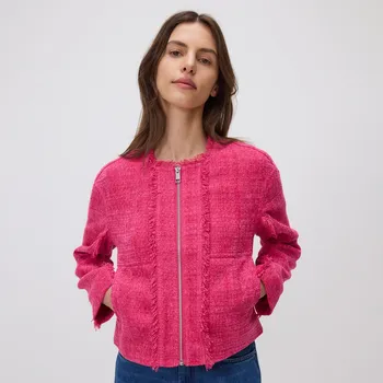 Dámský kabát Reserved - Strukturální bunda - svítivě růžová - YT384-42X - YT384-42X-S