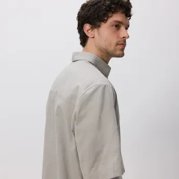 Pánská košile Reserved - Košile ze směsi lnu regular - světle šedá - 196DV-09M - 196DV-09M-M