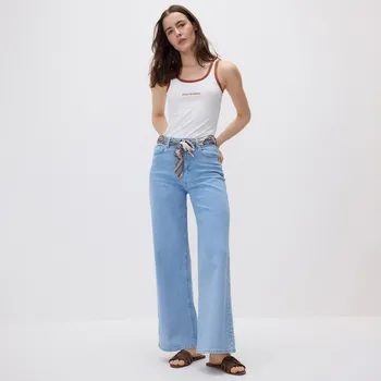 Dámské džíny Reserved - Džíny wide leg s bandanou - modrá - YS059-05J - YS059-05J-36