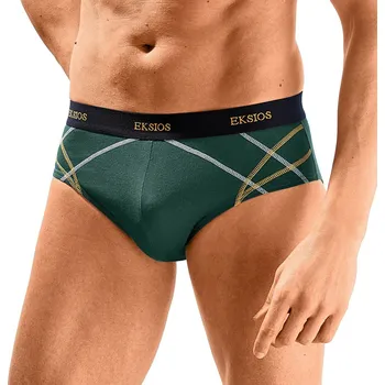 Boxerky Sada 6 slipů s kontrastním prošitím a pohodlným pasem bordó+zelená 69/76