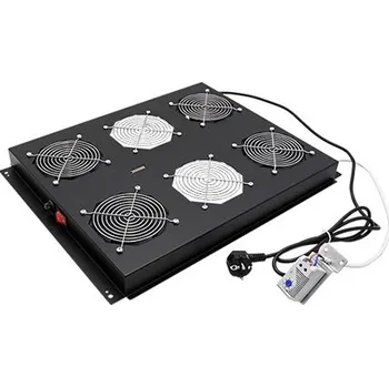 Racková skříň ROLINE Stropní ventilační jednotka pro serverové a síťové rozvaděče, 6/4 ventilátory, termostat, černá - 26.21.0108