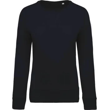 Dámská mikina Kariban Ladies’ Organic Cotton Crew Neck Raglan Sleeve Sweatshirt mikina, modrá (Navy)
