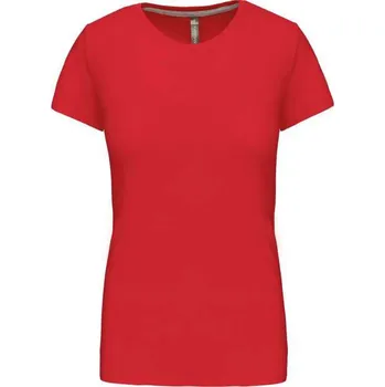 Kariban Ladies' Short Sleeve Crew Neck T-shirt, červená (Cherry Red)