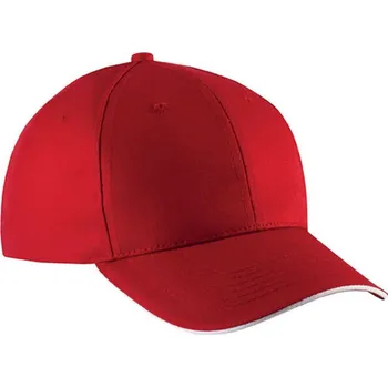 Čepice K-up Sandwich Peak Cap - 6 Panels, červená (Cherry Red)