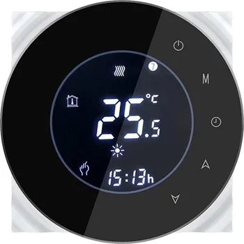 Termostat iQtech Smartlife GCLW-B - termostat pro bojlery a kotle s bezpotenciálovým spínáním, Wi-Fi, černý