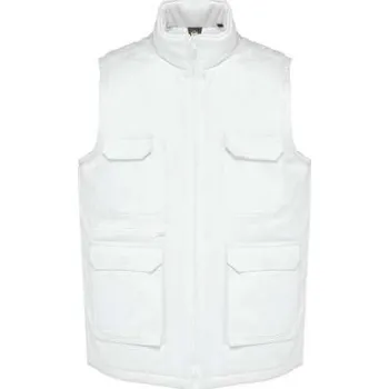 Pánská vesta Designed To Work Unisex Padded Multi-pocket Polycotton Vest, bílá (White)
