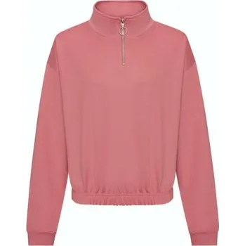 Pánská mikina Just Hoods Women's Cropped 1/4 Zip Sweat, fialová (Berry)
