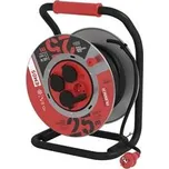 Prodlužovací kabel EMOS P084255 PROFI na bubnu 25 m / 4 zásuvky / černý / guma / 230 V / 1,5 mm2