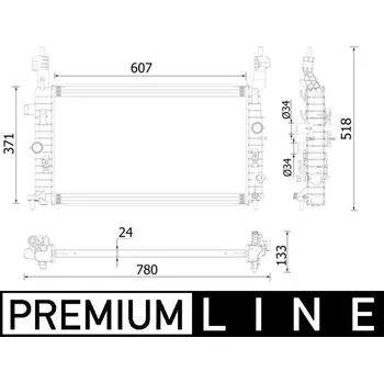 Motor automobilu Chladič, chlazení motoru MAHLE CR 2229 000P
