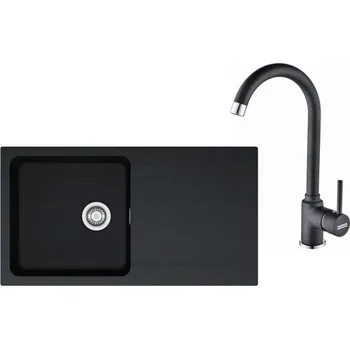 Tectonitový dřez FRANKE Set T41Č OID 611 černá + FP 9000.071 onyx