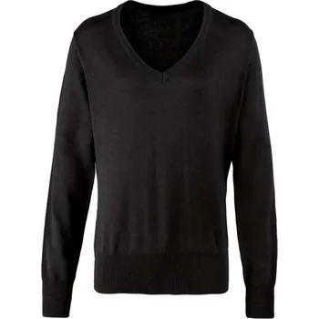 Dámský svetr Premier Women's Knitted V-neck Sweater, černá (Black)