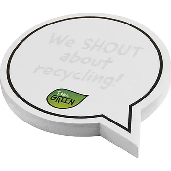 Samolepící bloček Sticky-Mate® recyklovaný lepicí bloček ve tvaru bubliny, bílá