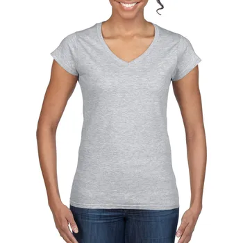 Pánské oblečení Gildan Softstyle® Ladies' V-neck T-shirt, šedá (Sport Grey)