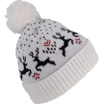 Čepice K-up Winter Beanie With Reindeer Design, hnědá (Natural)