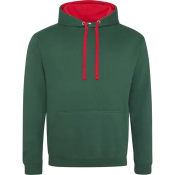 Pánská mikina Just Hoods Varsity Hoodie, zelená (Forest Green)