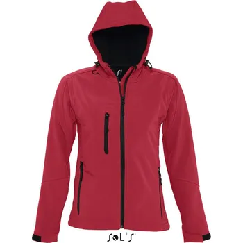Pánská softshellová bunda Sol's Replay Women - Hooded Softshell, červená (Cherry Red)