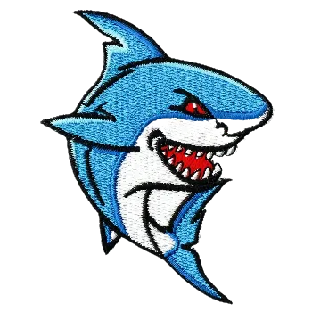 Nášivka Nažehlovací nášivka - žralok (7,2 x 8,9 cm)