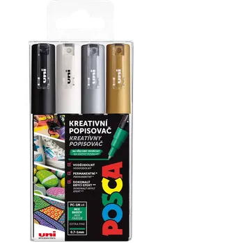 Posca sada popisovačů PC-1M, 0,7 - 1 mm, mix barev (4 ks)