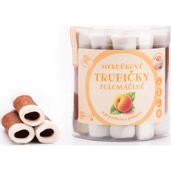 Sušené ovoce Meruňkové trubičky polomáčené s jogurtovou polevou 18ks (220g)