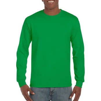 Pánské oblečení Gildan Ultra Cotton™ Adult Long Sleeve T-shirt, zelená (Irish Green)