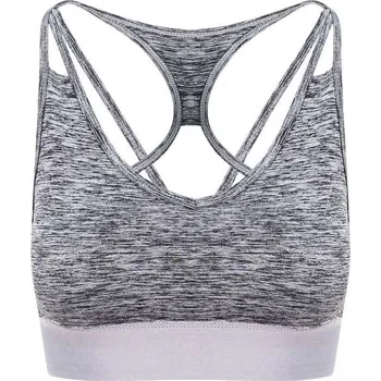 Just Cool Girlie Cross Back Crop Top, šedá (Ice Grey)