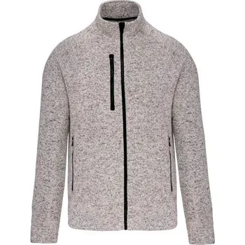 Pánská mikina Kariban Men's Full Zip Heather Jacket, šedá (Ash Grey)
