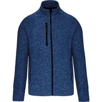 Pánská mikina Kariban Men's Full Zip Heather Jacket, modrá (Antique Sapphire)