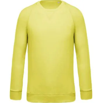 Pánská mikina Kariban Men's Organic Cotton Crew Neck Raglan Sleeve Sweatshirt mikina, žlutá (Yellow Haze)
