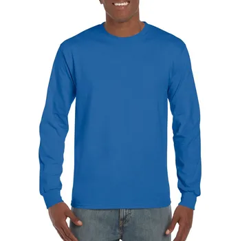 Pánská móda Gildan Ultra Cotton™ Adult Long Sleeve T-shirt, modrá (Royal)