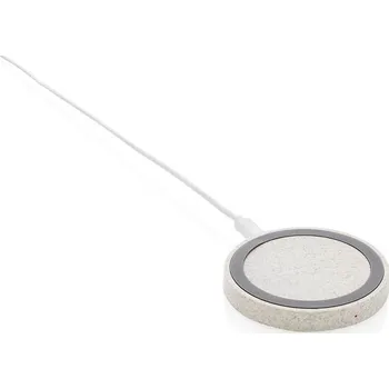 Bezdrátová nabíječka 5W z pšeničné slámy, hnědá, hnědá