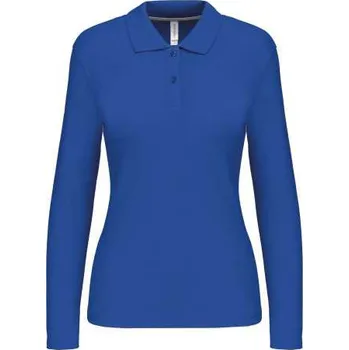Dámské tričko Kariban Ladies' Long-sleeved Polo Shirt, modrá (Royal)