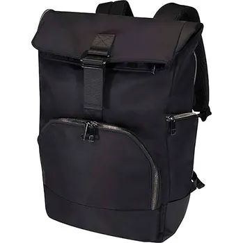 Městský batoh GRS recyklovaný rolovací batoh velikosti 15″ (38 cm), 18 l Rhine, černá