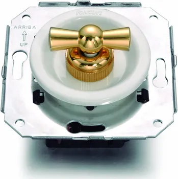 vypínač FONTINI by Font Barcelona Plastový vypínač Venezia bílý/zlatá klička - výprodej Barva: otočná klička zlatá/bílá, Typ tvaru: č.1 – Ovládá se z jednoho místa(klasický vypínač) 35 306 30 2