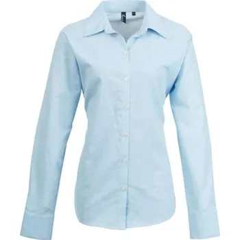 Dámská košile Premier Women's Long Sleeve Signature Oxford Blouse, modrá (Light Blue)