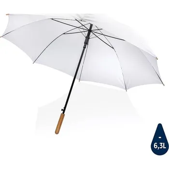 Deštník 27' bambusový auto-open deštník Impact ze 190T RPET AWARE™,, bílá