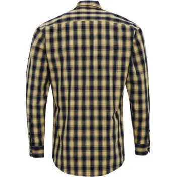 Pánská košile Premier 'mulligan' Check - Men's Long Sleeve Cotton Shirt, hnědá (Old Gold)