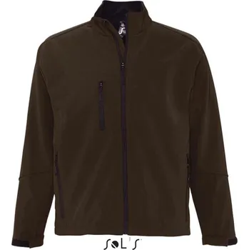 Sol's Relax - Men's Softshell Zipped Jacket, hnědá (Dark Chocolate)