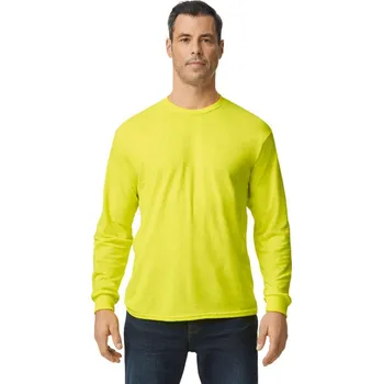 Pánské oblečení Gildan Gildan® Heavy Cotton™ Adult Long Sleeve T-shirt, žlutá (Safety Green)
