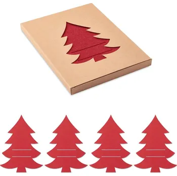 Vánoční dekorace Držák na příbory z RPET plsti - TREESGUARD, červená