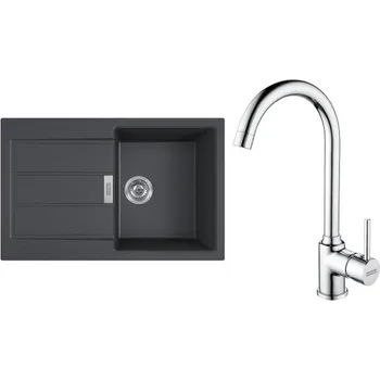 Tectonitový dřez FRANKE Set T104Č S2D 611-78 černá + FP 9000.031