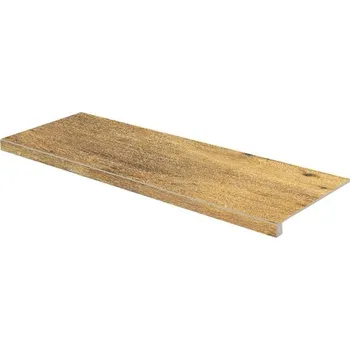Dlažba Rako Pino DCFVD897 schodová tvarovka reliéfní 30x120 nut béžovohnědá rekt.