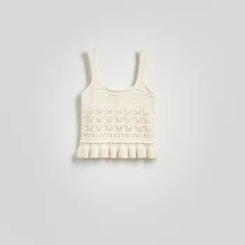 Dámské tričko Reserved - Pleteninový top - tělová - 621FW-02X - 621FW-02X-M