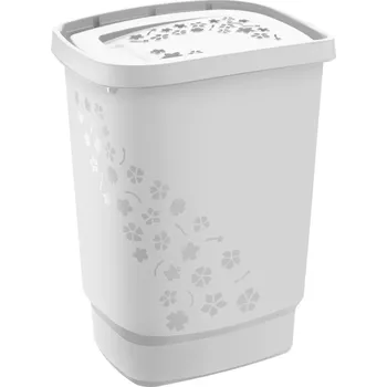 Koš na prádlo Koš na prádlo Flowers 55 l, bílý
