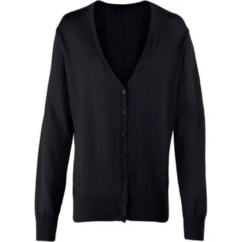 Dámský svetr Premier Women's Button-through Knitted Cardigan, černá (Black)