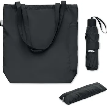 Deštník RPET sada s 21palcovým deštníkem - SEATTLE, černá