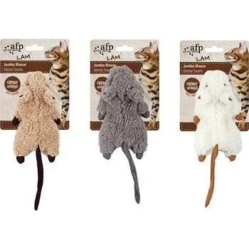 Hračka pro kočku Vlněná šustící myš AFP Lamb – se šantou